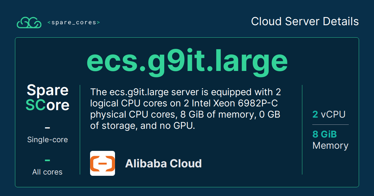 ecs.g9it.large by Alibaba Cloud - Spare Cores