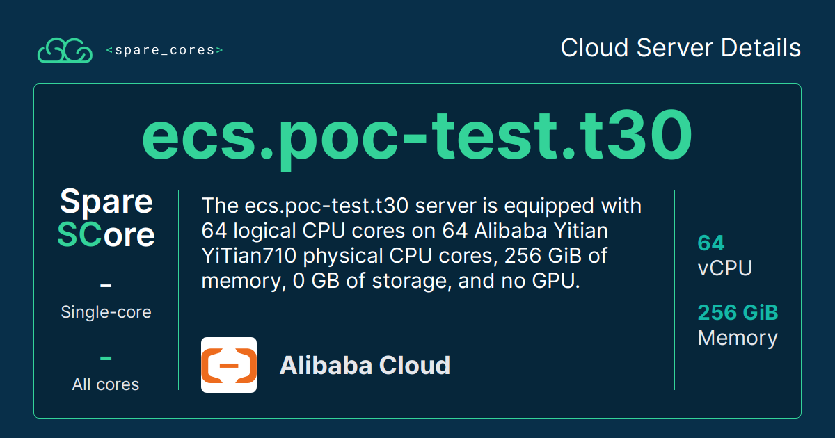 ecs.poc-test.t30 by Alibaba Cloud - Spare Cores