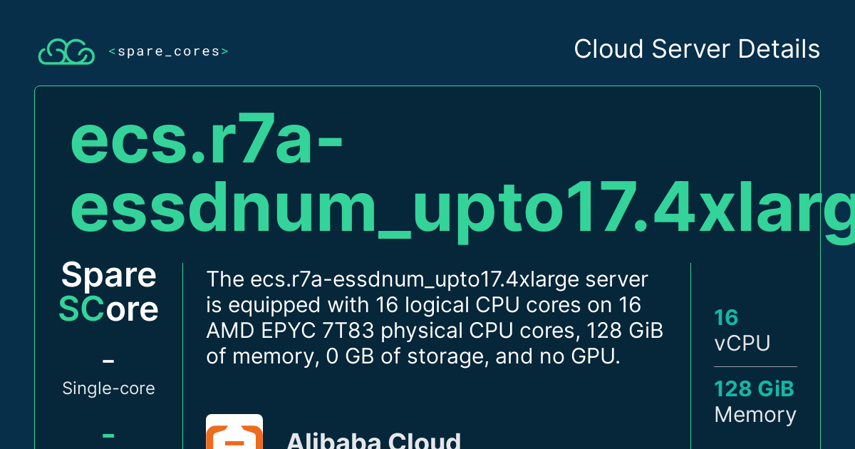 ecs.r7a-essdnum_upto17.4xlarge by Alibaba Cloud - Spare Cores