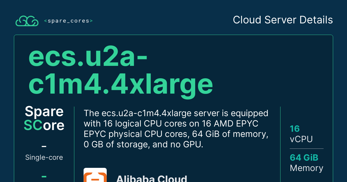 ecs.u2a-c1m4.4xlarge by Alibaba Cloud - Spare Cores