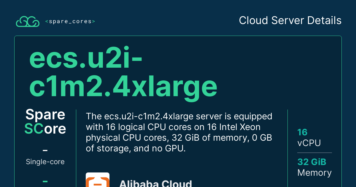 ecs.u2i-c1m2.4xlarge by Alibaba Cloud - Spare Cores
